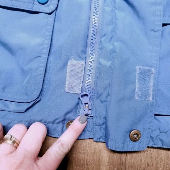 Lands End Zip Windbreaker, Hooded, Pockets, Women's Size M 10-12, Blue Gorp - Picture 6 of 16